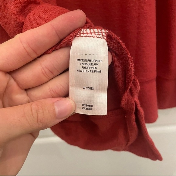 Lucky Brand Red Crew‎ Neck Long Sleeve Pullover Sweatshirt XL TG - Picture 6 of 11